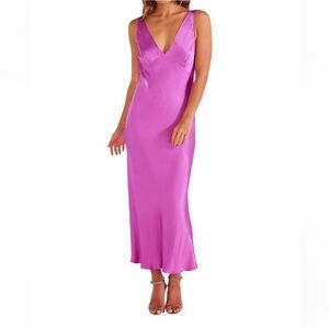 MINKPINK Fuchsia Sleeveless Midi Dress